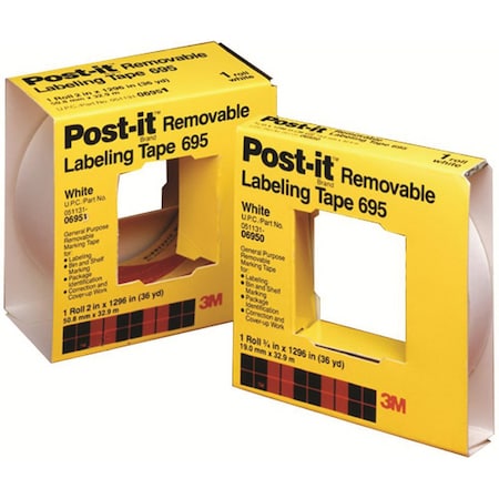 3M Post-it Labeling Tape 695, 2 in x 36 yds, White 7010314400